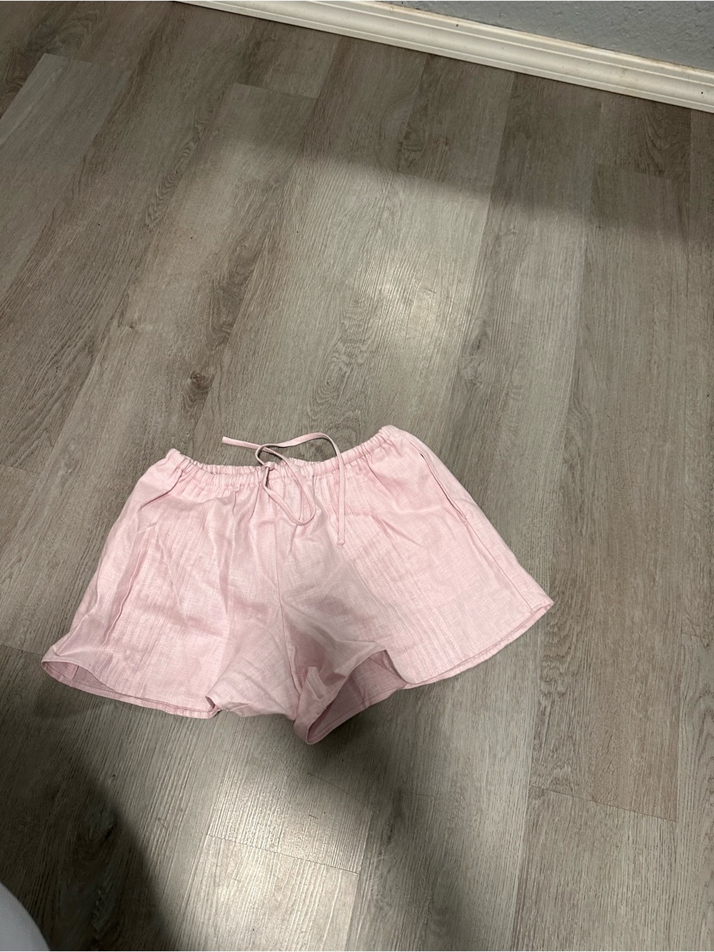 Reformation cherry blossom linen shorts